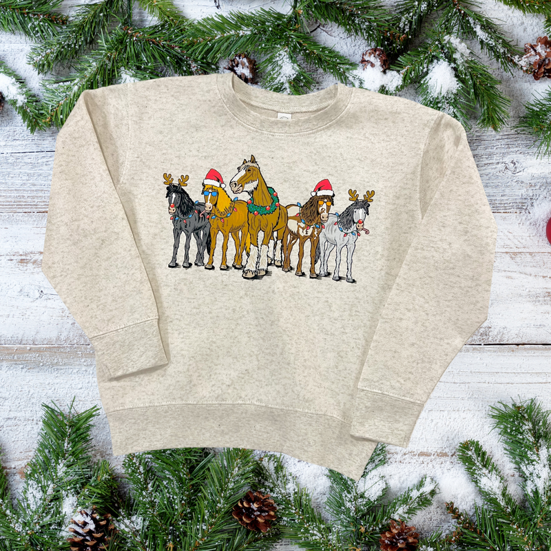 Christmas Horses Toddler Sweatshirt