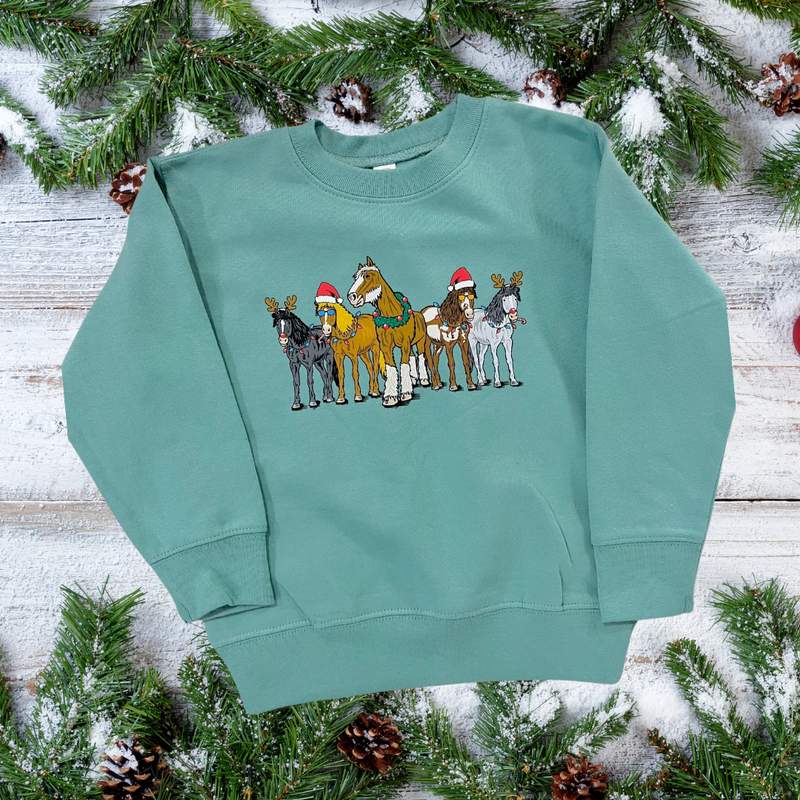 Christmas Horses Toddler Sweatshirt