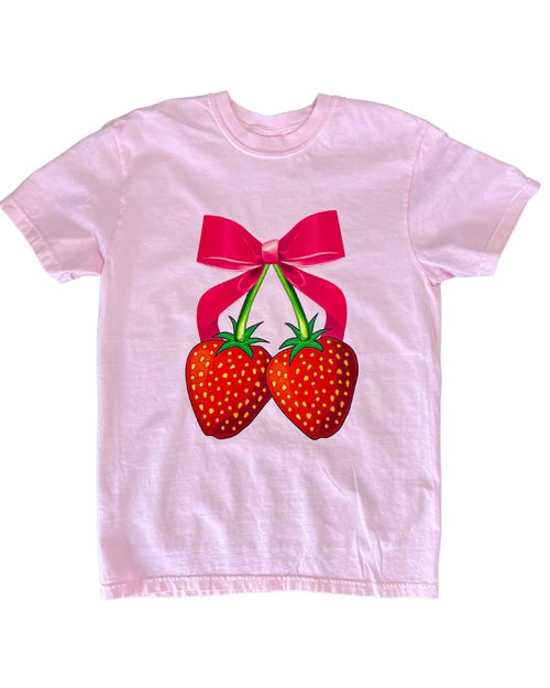 Strawberries & Bow Adult Tee