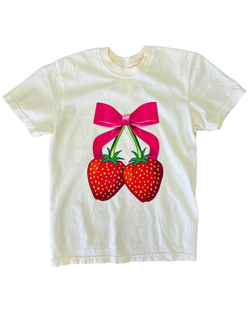 Strawberries & Bow Toddler Tee
