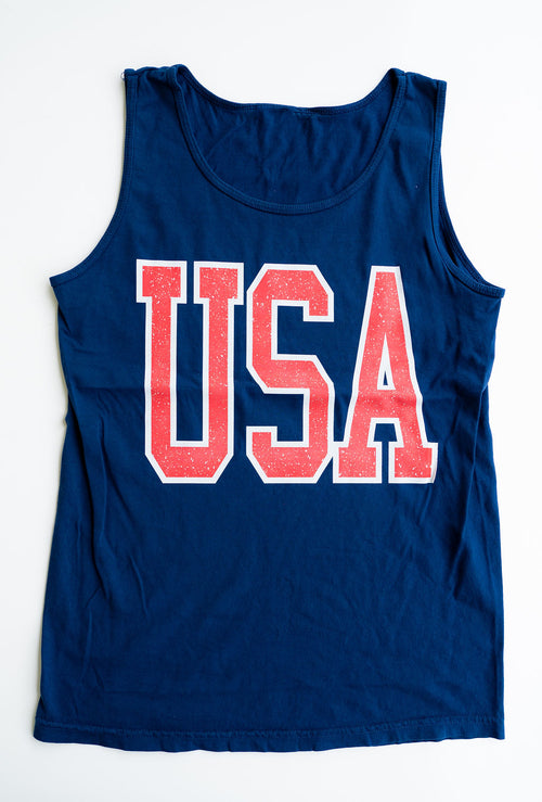 USA Block Letters Tank Top