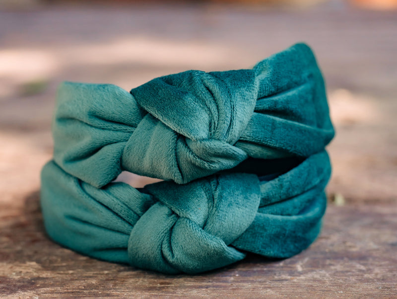 Green Velvet Headband